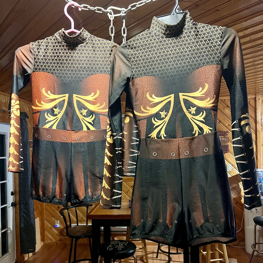 Elegant Black and Gold Performance Outfits